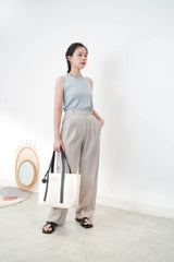 Canvas tote w/ leather handles