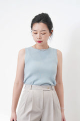 Blue soft basic vest