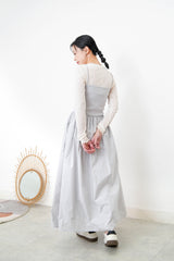 White soft chiffon inner in ruffle fringe 240WH