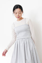 White soft chiffon inner in ruffle fringe 240WH