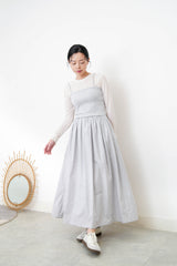 White soft chiffon inner in ruffle fringe 240WH