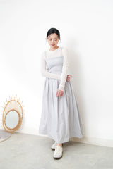 White soft chiffon inner in ruffle fringe