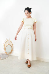 Ivory soft pleats skirt