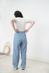 Light blue straight cut trousers