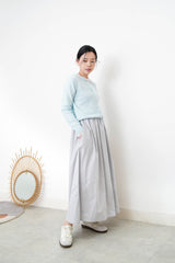 Sky blue cardigan w/ chiffon fringe