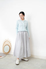 Sky blue cardigan w/ chiffon fringe