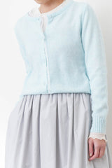 Sky blue cardigan w/ chiffon fringe
