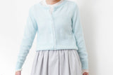 Sky blue cardigan w/ chiffon fringe