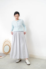 Sky blue cardigan w/ chiffon fringe