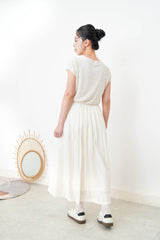 Ivory soft pleats skirt
