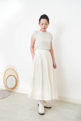 Ivory soft pleats skirt