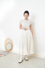 Oatmeal thin knit high neck top