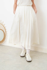 Ivory soft pleats skirt