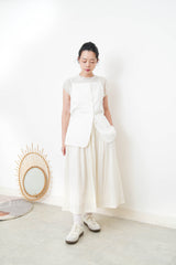 Ivory soft pleats skirt