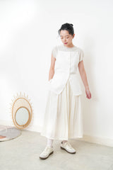 Ivory soft pleats skirt