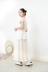 White round hem vest in cami style