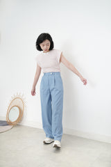 Light blue straight cut trousers