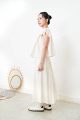 Ivory soft pleats skirt