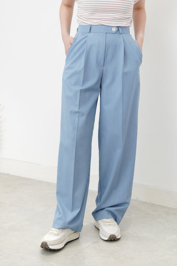 Light blue straight cut trousers