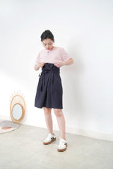 Pink oversize Tee w/ floral embroidery