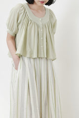 Ruffle blouse in crop cut