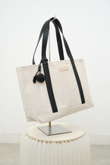 Canvas tote w/ leather handles