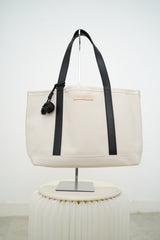 Canvas tote w/ leather handles