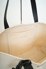 Canvas tote w/ leather handles