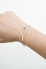 925 Silver double loops bracelet