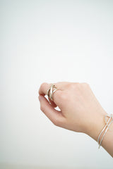 925 Silver double loops bracelet