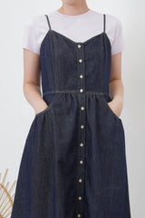 Summer denim cami dress w/ buttons