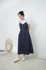 Summer denim cami dress w/ buttons