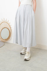 Grey blue soft pleats skirt