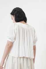 Ruffle blouse in crop cut