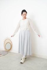 Oatmeal linen summer cardigan in crop cut