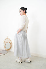 Oatmeal linen summer cardigan in crop cut