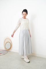 Oatmeal linen summer cardigan in crop cut