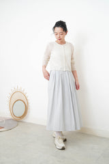 Oatmeal linen summer cardigan in crop cut