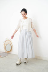 Oatmeal linen summer cardigan in crop cut