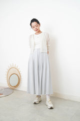 Grey blue linen summer cardigan in crop cut