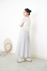 Oatmeal linen summer cardigan in crop cut