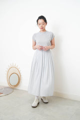 Grey blue soft pleats skirt