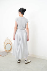 Grey blue soft knit high neck top