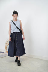 Summer denim cami dress w/ buttons