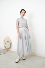 Grey blue soft knit high neck top