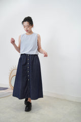 Blue vest in drawstring waist