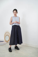 Blue vest in drawstring waist