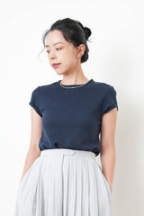 Navy summer Tee in folded sleeves