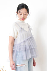 Ivory stand collar knit top