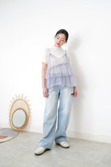 Ivory stand collar knit top